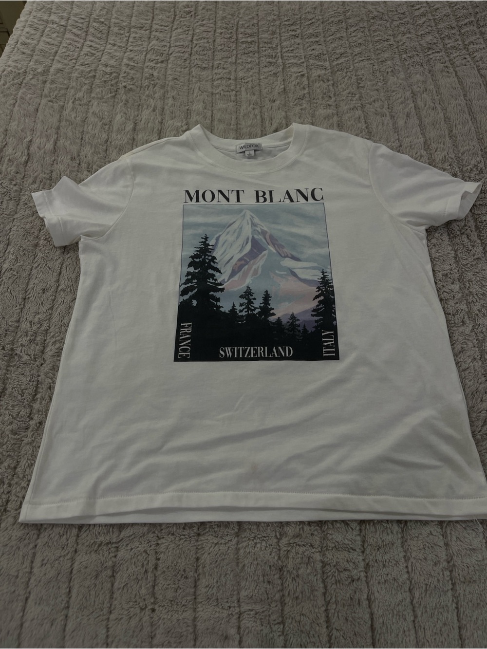 Wildfox White Mont Blanc Mountain Graphic Tee